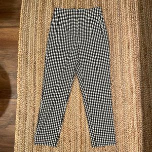 Zara High Waisted Gingham Pant - Sz Medium